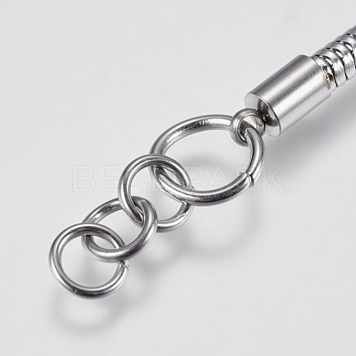 Tarnish Resistant 304 Stainless Steel Round Snake Chain Bracelet Making X-STAS-F139-056P-D-1