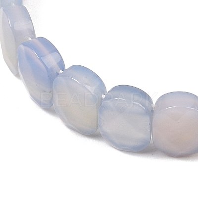 Dyed & Heated Natural Agate Oval Beaded Stretch Bracelet G-E010-01-20-1