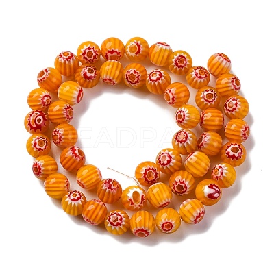 Handmade Millefiori Lampwork Beads Strands LAMP-G164-05D-1
