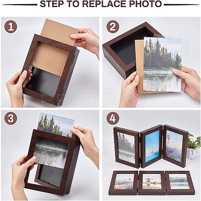Hinged Wood Picture Frames Box DIY-WH0162-27B-1