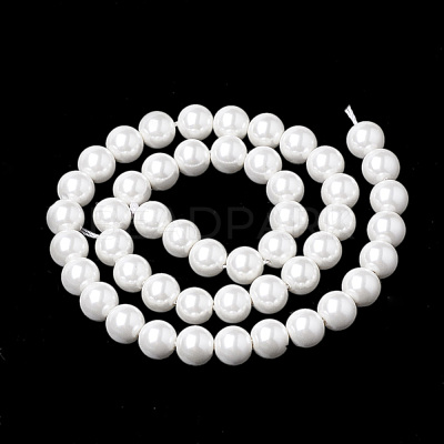 Shell Pearl Beads Strands BSHE-S301-8mm-04-1