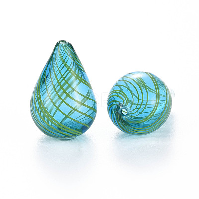 Transparent Handmade Blown Glass Globe Beads X-GLAA-T012-05-1