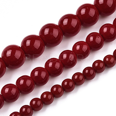 Opaque Solid Color Glass Beads Strands GLAA-T032-P4mm-05-1