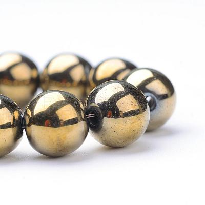Non-magnetic Synthetic Hematite Beads Strands G-S096-4mm-8-1