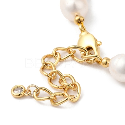 Rice Natural Pearl Beaded Necklaces NJEW-G099-02G-1