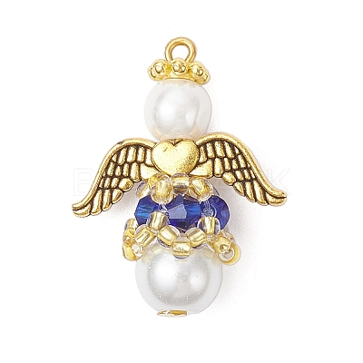 Pearlized Glass Pearl & Glass Pendants PALLOY-MZ00978-06-1