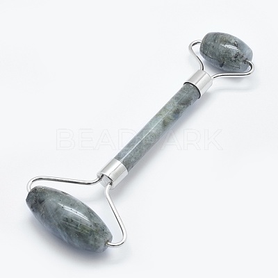 Natural Labradorite Brass Face Massager MRMJ-G009-07P-1