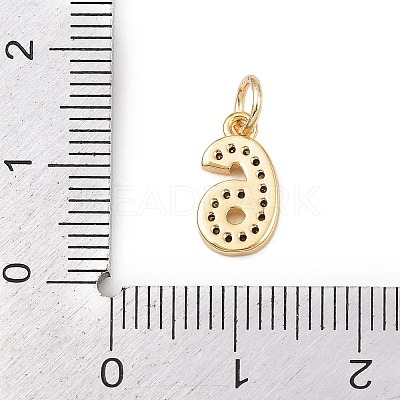 Brass Micro Pave Clear Cubic Zirconia Charms KK-G544-04G-06-1