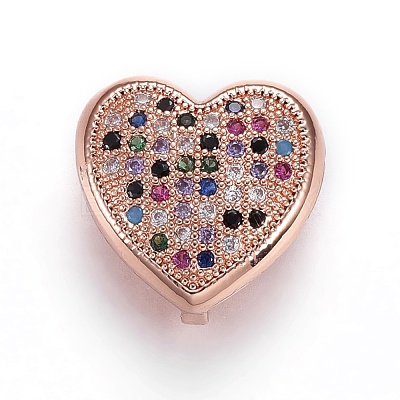 Eco-Friendly Brass Micro Pave Cubic Zirconia Slide Charms ZIRC-F094-22-03-RS-1