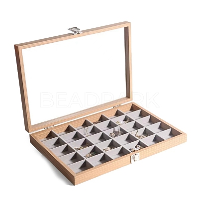 Rectangle Wooden Jewelry Presentation Boxes with 30 Compartments PW-WG90817-07-1