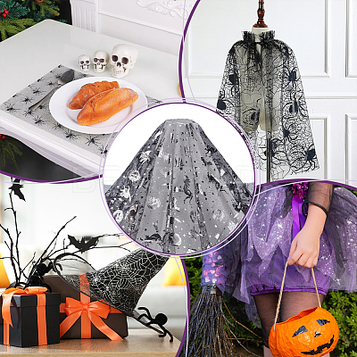 Halloween Polyester Mesh Fabric AJEW-WH0314-852E-1