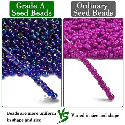 FGB 8/0 Grade A Round Glass Seed Beads SEED-Q010-3mm-F544-1