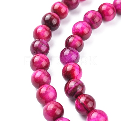 Natural Rose Tiger Eye Beads Strands G-G099-8mm-3-1