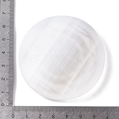 Flat Round Natural Selenite Slice Coasters DJEW-C015-02J-1