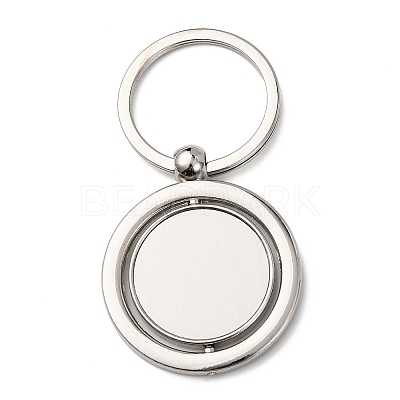 Rotatable Alloy Blank Keychain Cabochon Settings KEYC-F041-01P-1