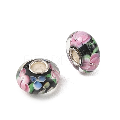 Lampwork & Brass Core European Beads LAMP-P019-01P-22-1