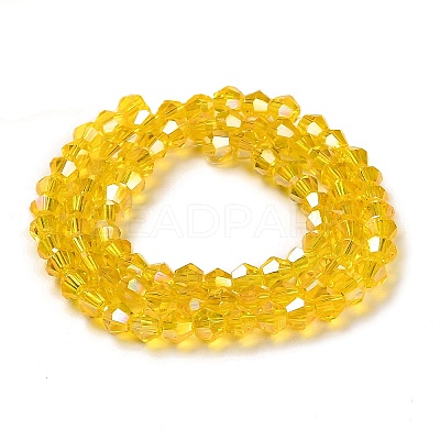 Transparent Electroplate Glass Beads Strands GLAA-F029-2mm-A22-1