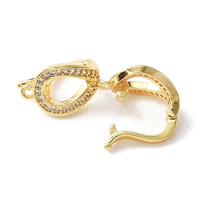 Brass Micro Pave Clear Cubic Zirconia Twister Clasp FIND-WH0120-51G-1