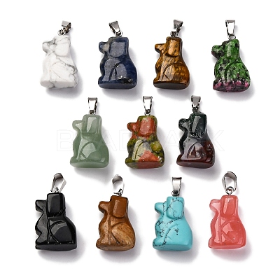 Natural & Synthetic Mixed Gemstone Pendants G-B127-07P-1