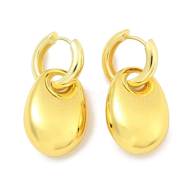 Oval Brass Hoop Earrings for Women EJEW-U057-06A-01G-1