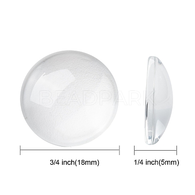 Transparent Glass Cabochons GGLA-R026-18mm-1