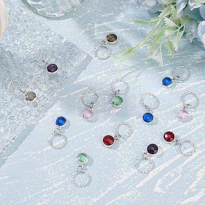 24Pcs 6 Colors Brass Glass Dreadlocks Beads OHAR-AB00011-1