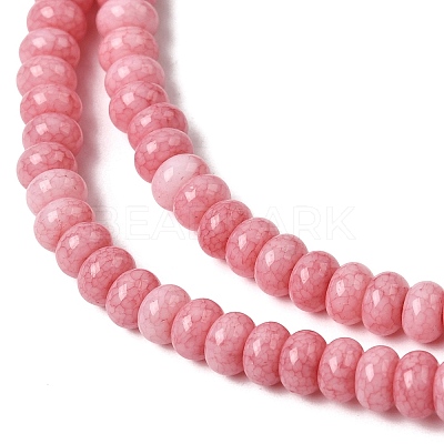 Cracked Opaque Glass Beads Strand GLAA-D306-A01-1