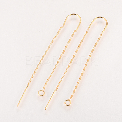 Brass Stud Earring Findings KK-Q735-364G-1