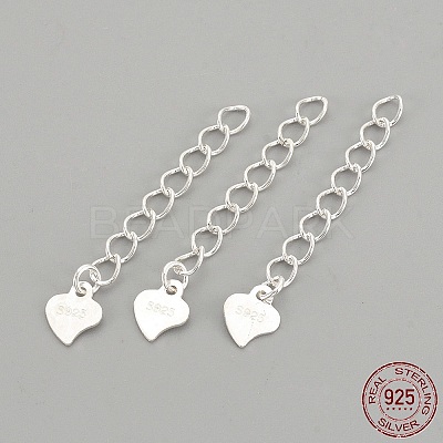 925 Sterling Silver Twisted Extender Chains STER-S002-32-1