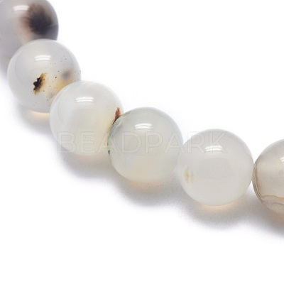 Natural Agate Bead Stretch Bracelets BJEW-K212-C-004-1