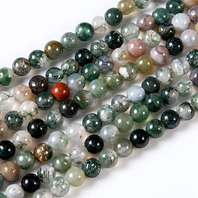 Round Natural Indian Agate Beads Strands G-S122-4mm-1