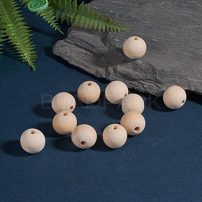 Natural Unfinished Wood Beads WOOD-S651-20mm-LF-1