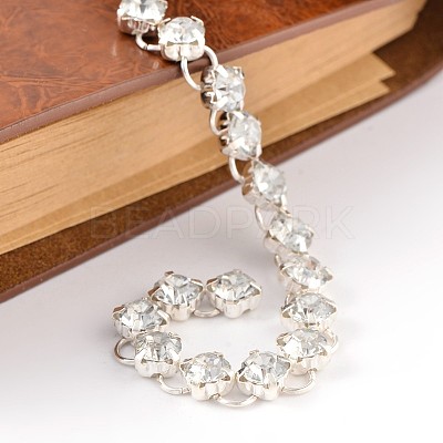 Handmade Brass Rhinestone Link Chains for Necklaces Bracelets Making AJEW-JB00154-1
