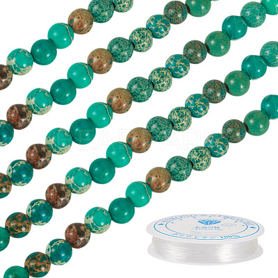 DIY Natural Regalite/Imperial Jasper/Sea Sediment Jasper Beads Bracelets Making KIts DIY-TA0002-69C-1
