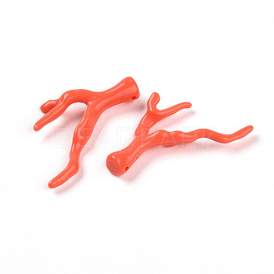 Opaque Acrylic Imitation Coral Beads Strands SACR-P033-02A-08-1