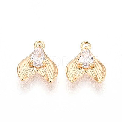 Brass Micro Pave Cubic Zirconia Pendants KK-T071-38G-1
