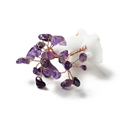 Natural Gemstone Tree Display Decorations DJEW-E007-01RC-1