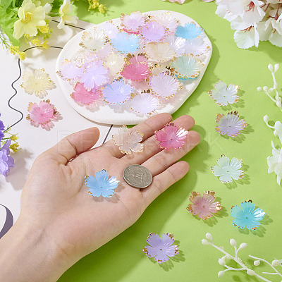 120Pcs 8 Colors Acrylic Bead Caps MACR-TA0002-59-1