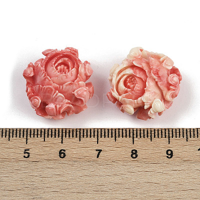 Synthetic Coral Dyed Carved Beads SHEL-D001-01A-1