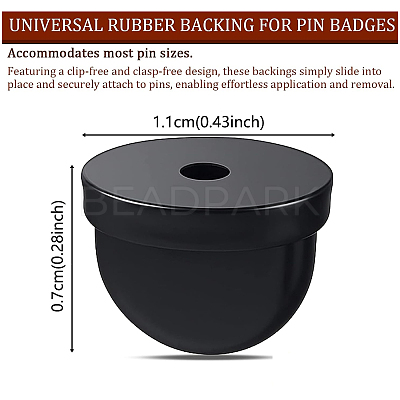 60Pcs Rubber Pin Backs FIND-YW0011-59-1