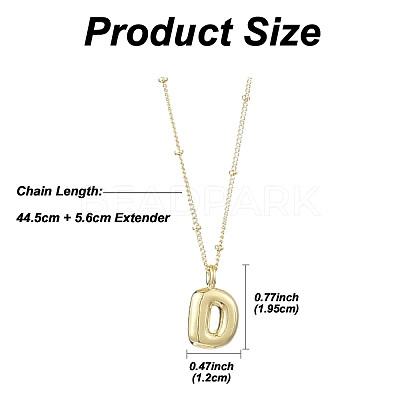 1Pc Initial Letter Brass Pendant Necklaces NJEW-YW0001-24D-1