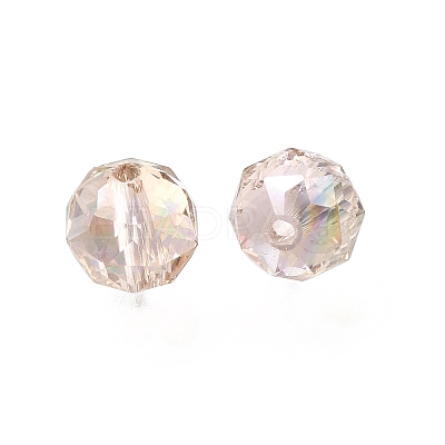 Electroplate Transparent Round Glass Beads GL-CBA6A73-HR02-1