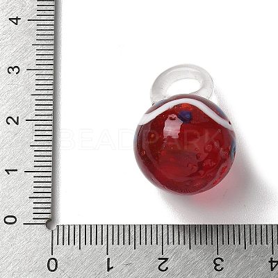Christmas Handmade Lampwork Pendants LAMP-L081-01E-1