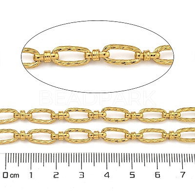 Ion Plating(IP) Handmade 304 Stainless Steel Oval Link Chains CHS-G038-01A-G-1
