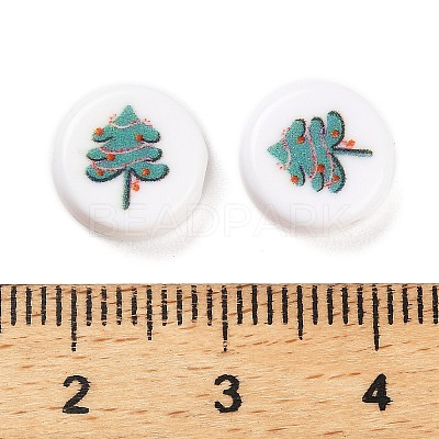 Christmas Theme Printed Opaque Acrylic Beads OACR-R004-01M-1