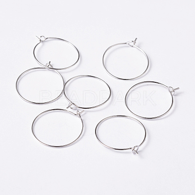 Silver Color Plated Brass Earring Hoops X-EC067-1S-1