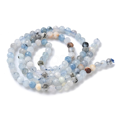 Natural Aquamarine Beads Strands X-G-L651-C09-4mm-1