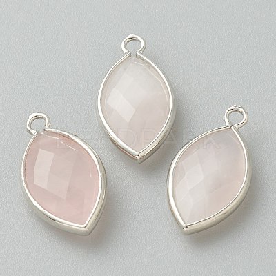 Natural Rose Quartz Pendants G-B009-01P-J-1
