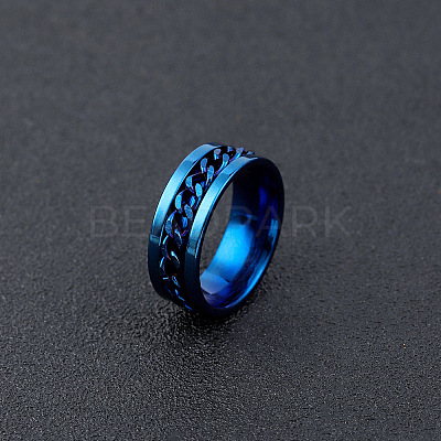 304 Stainless Steel Rotatable Chain Finger Rings for Men FS-WG60CA3-43-1