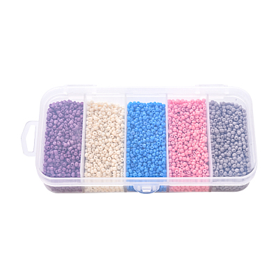 90G 5 Colors 12/0 Baking Paint Glass Seed Beads SEED-YW0001-14A-1